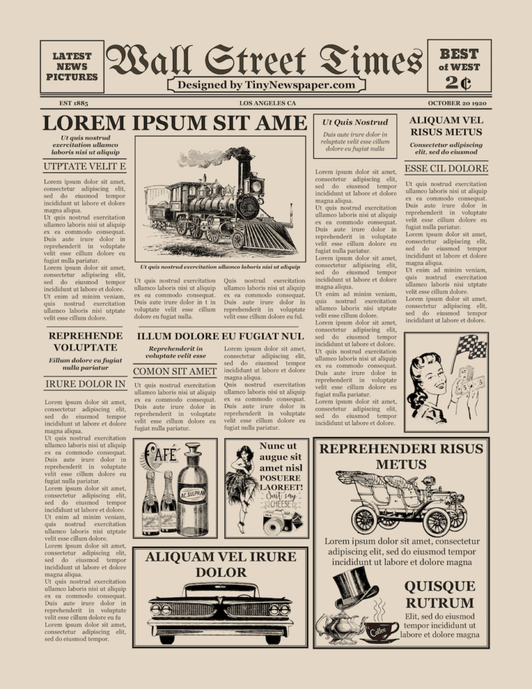 old newspaper template 1080 1920
