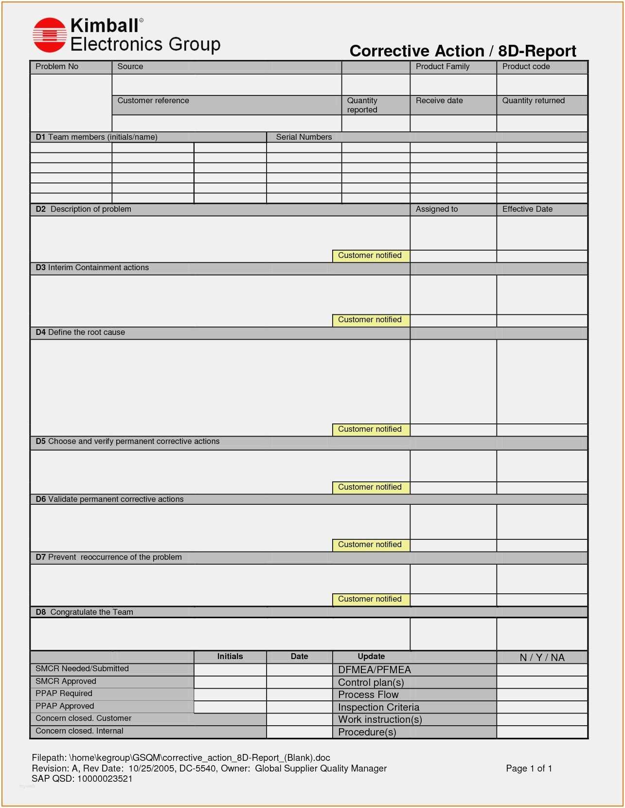 8D Report Template Excel What Makes 14D Report Template Within 8D 