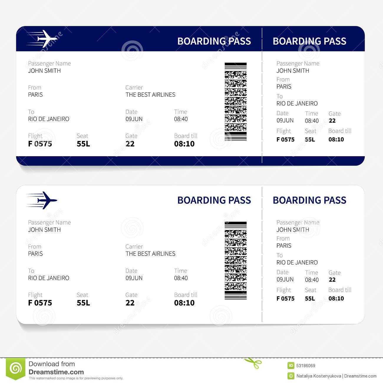 Airline Ticket Template Free Sample Customer Service Resume Pertaining 