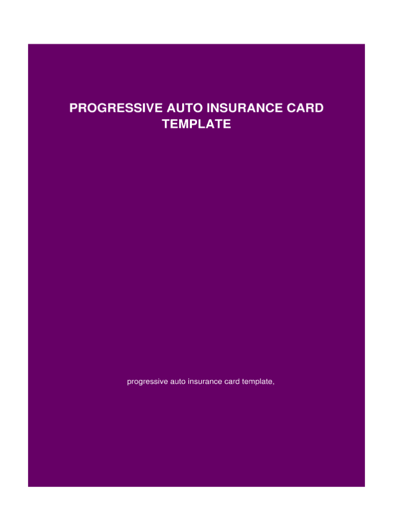 Blank Progressive Insurance Card Fill Online, Printable Within Proof