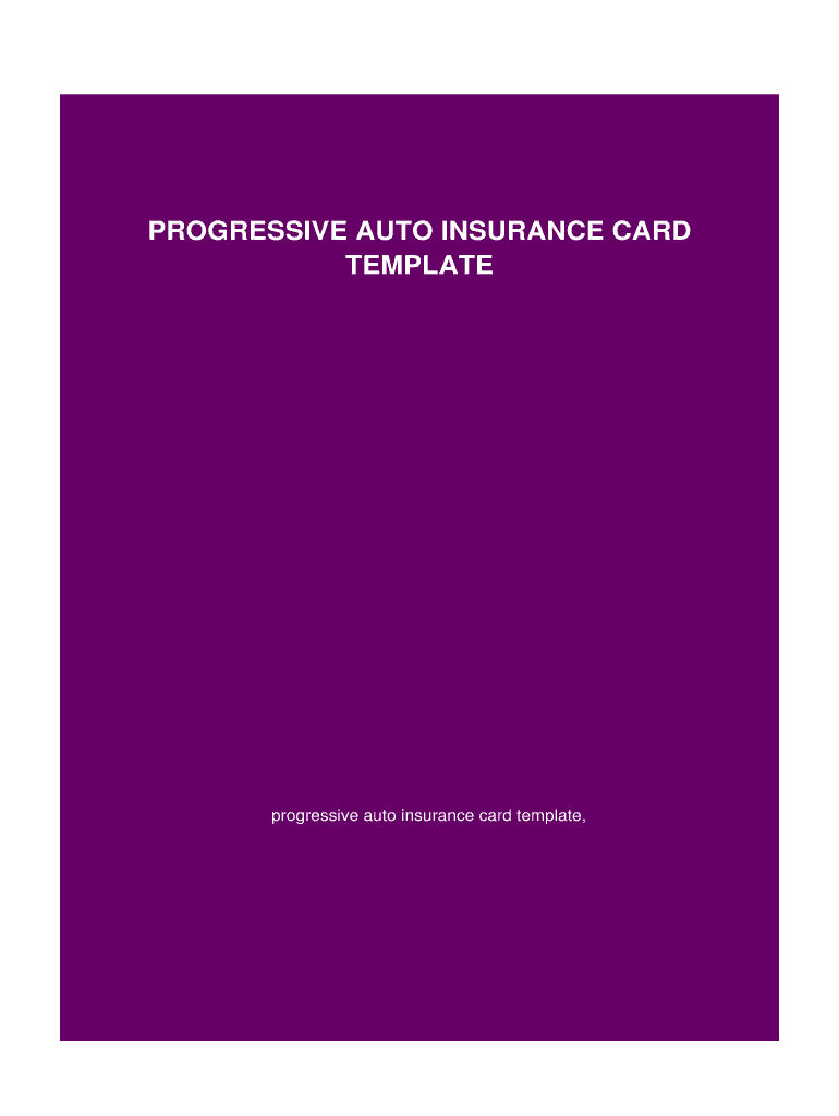 Blank Progressive Insurance Card Fill Online Printable Within Proof 