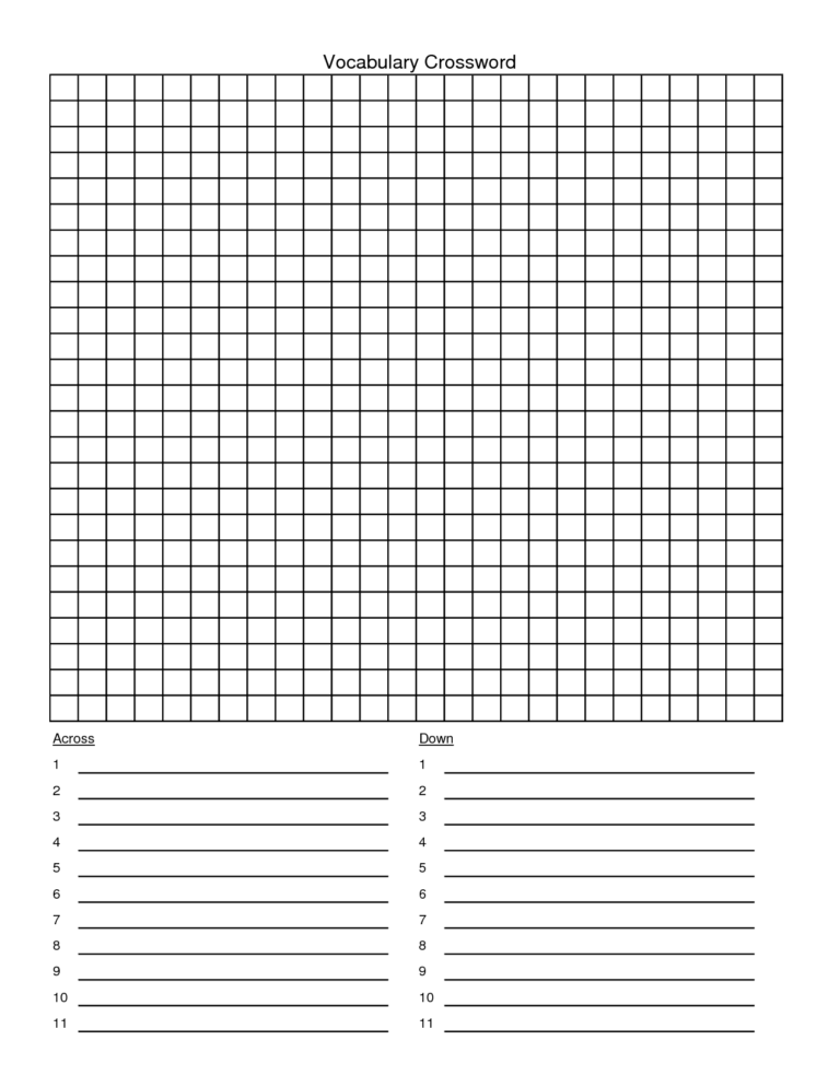 Blank Crossword Puzzle Template My Style Templates With Word Sleuth