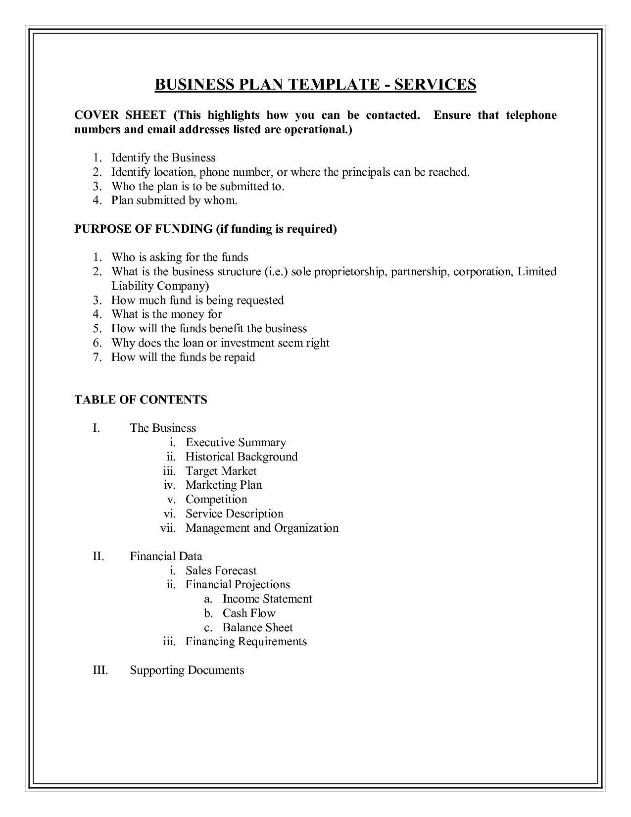 Business Plan Template Free Word Document Templaterecords With Business 