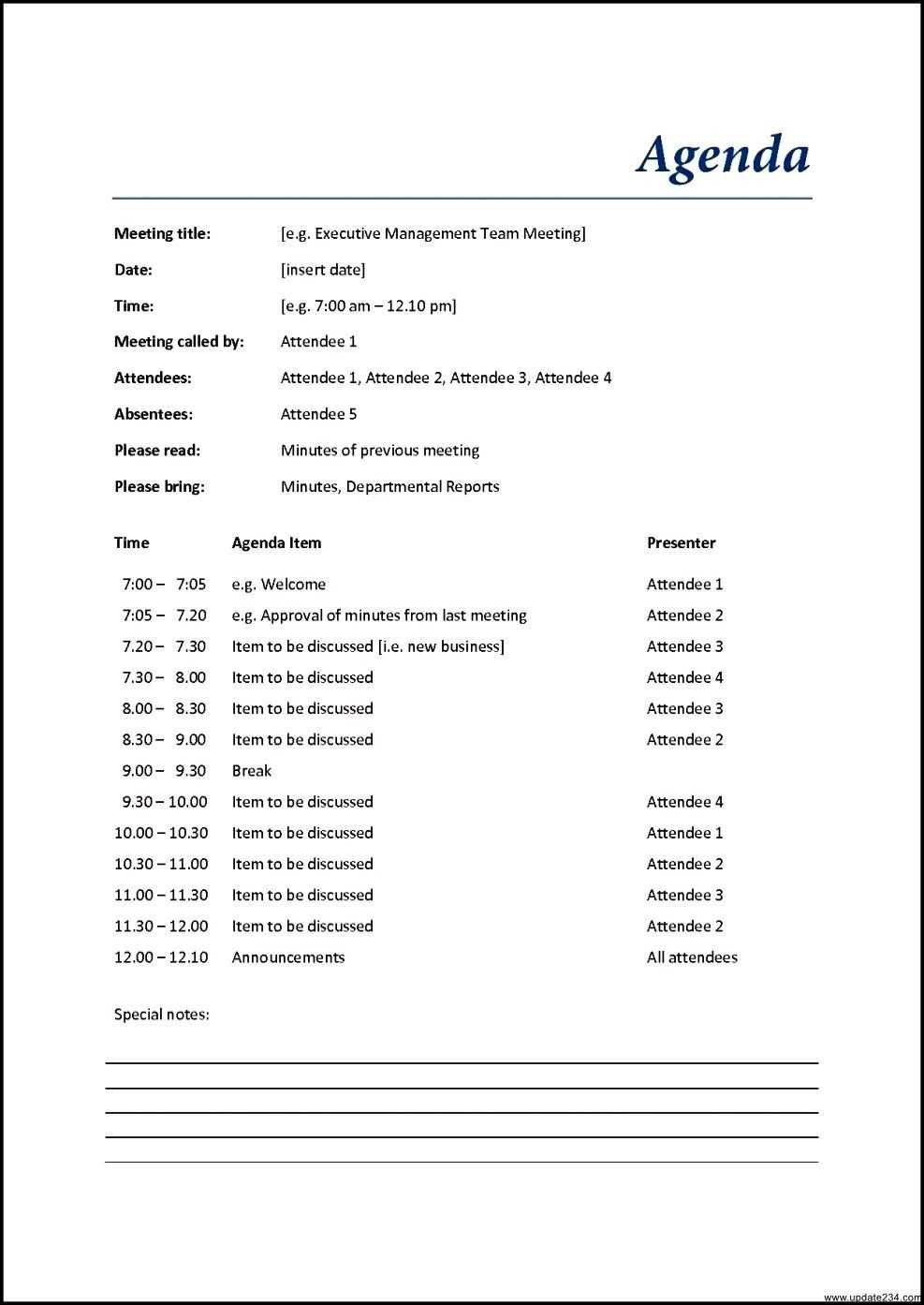 Free Meeting Agenda Templates For Word CUMED ORG