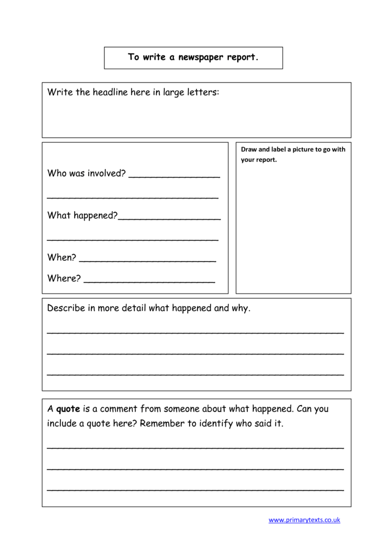 Science Report Template Ks2