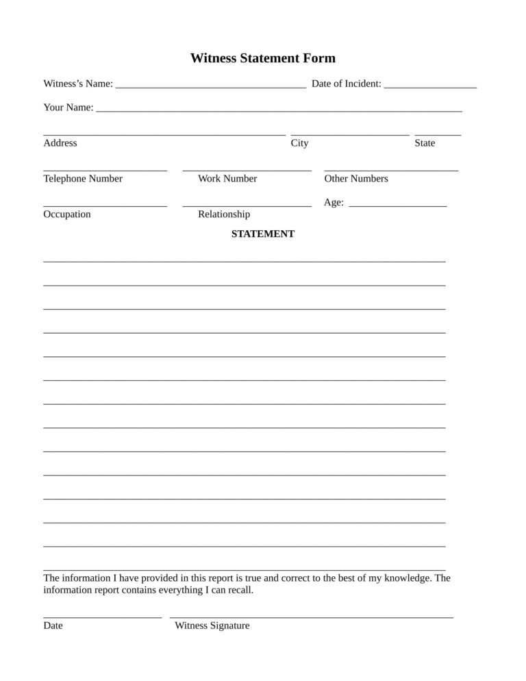 Free 14 Employee Witness Statement Forms In Word Pdf With Word 