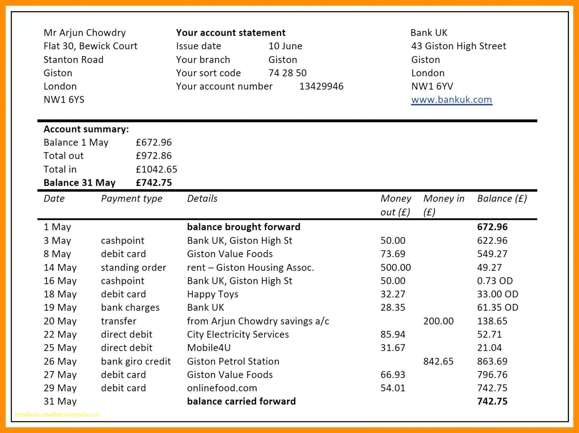 Maybank statement