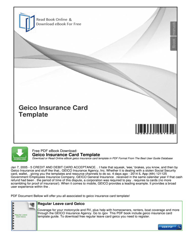 geico car insurance card template for missouri