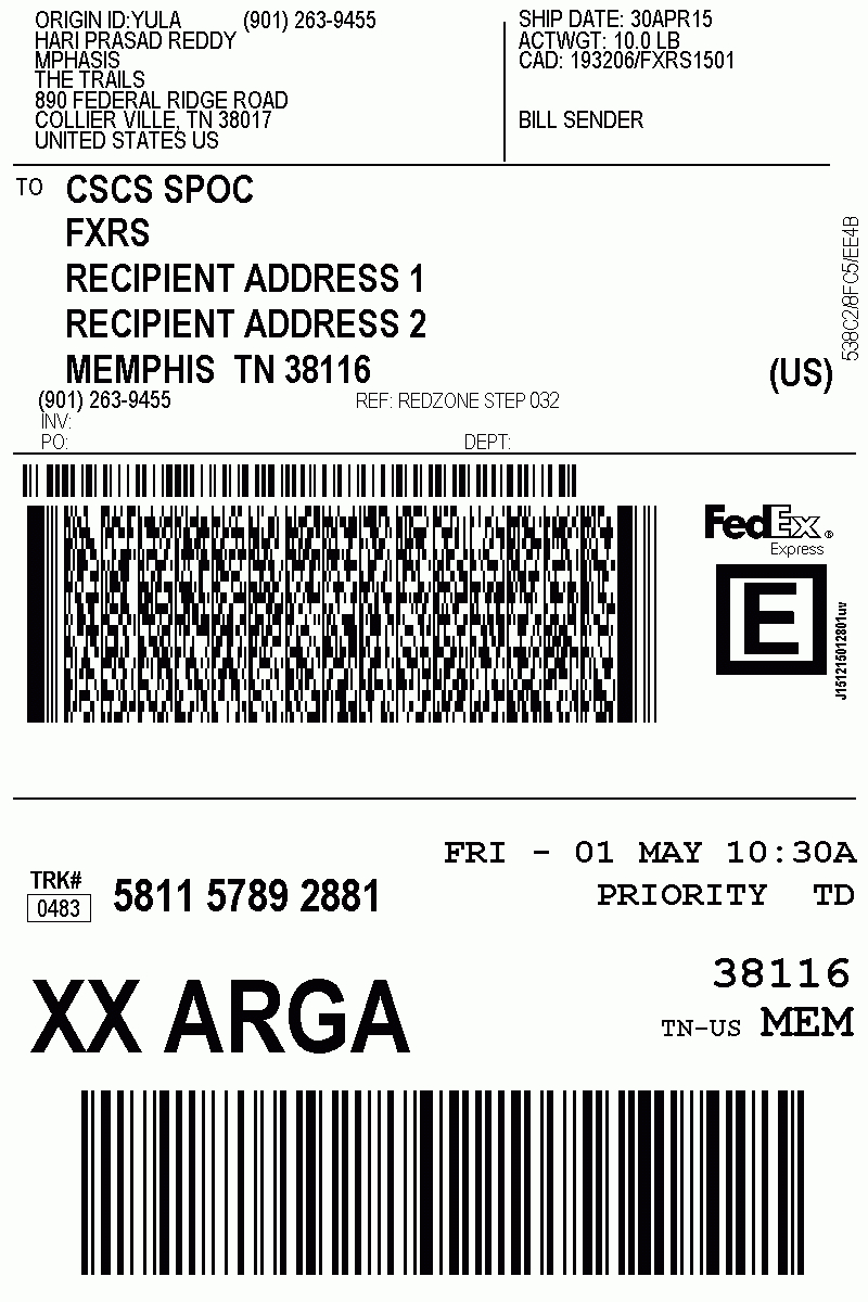 Fedex Label Template Word CUMED ORG