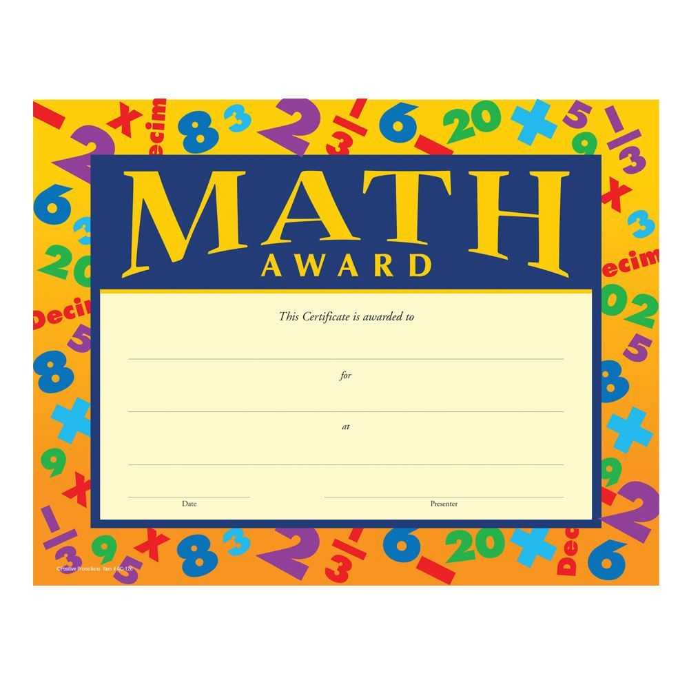 certificate-template-with-sunflowers-in-background-stock-for-math