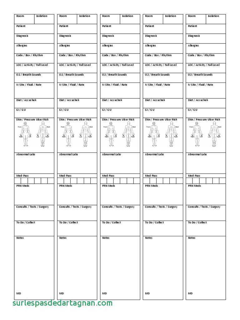 Med Surg Report Sheet Templates CUMED ORG