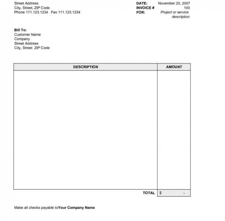 Free Printable Business Invoice Template – Invoice Format In Inside ...