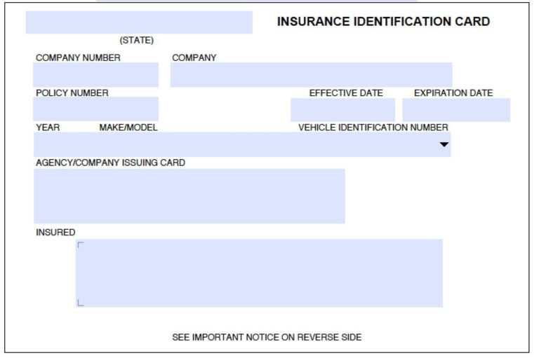 Fake esurance car insurance card template