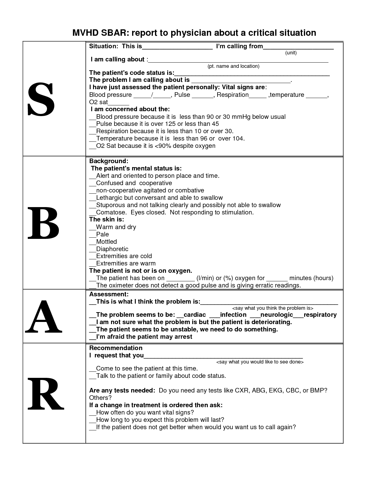 Pinheidi Melling On Nurses Sbar Nursing Nurse Report Inside Sbar 