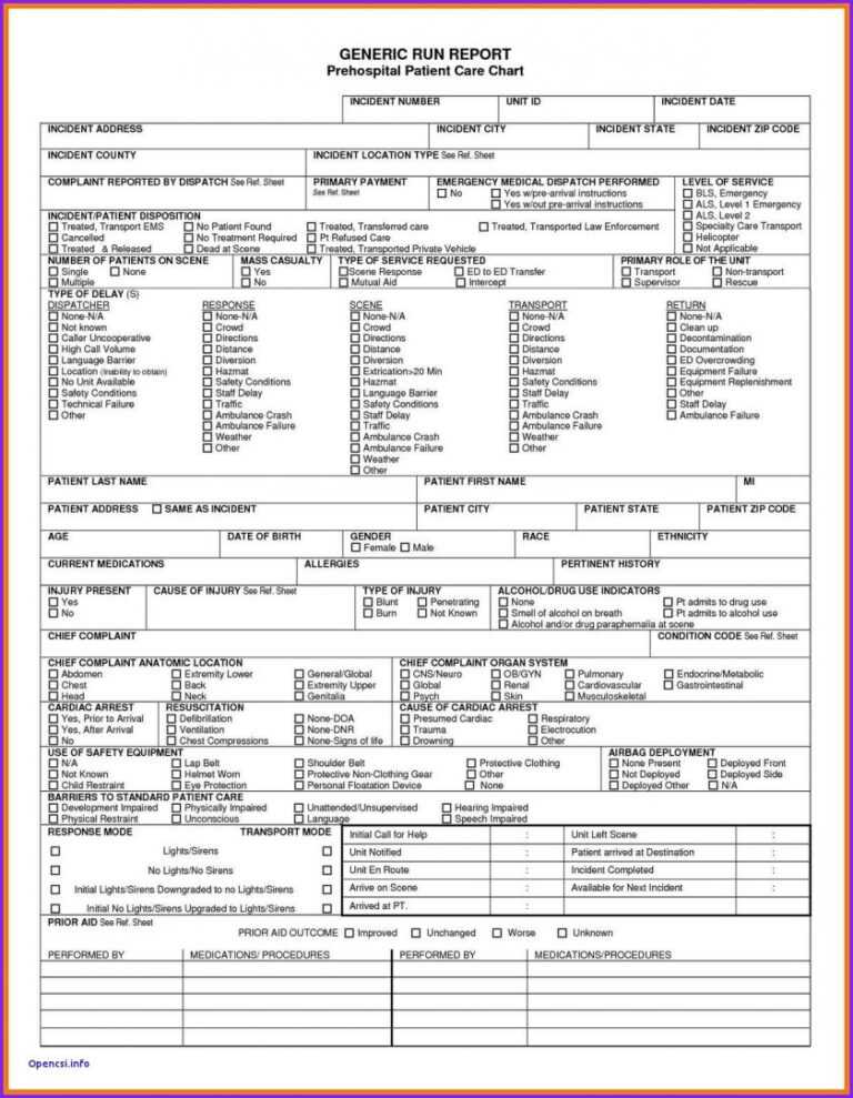 Sample Patient Care Report for Patient Care Report Template - CUMED.ORG